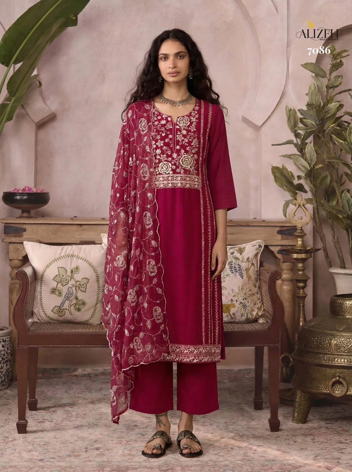 Alizeh 7085 To 7088 Organza Embroidered Salwar Kameez With Dupatta