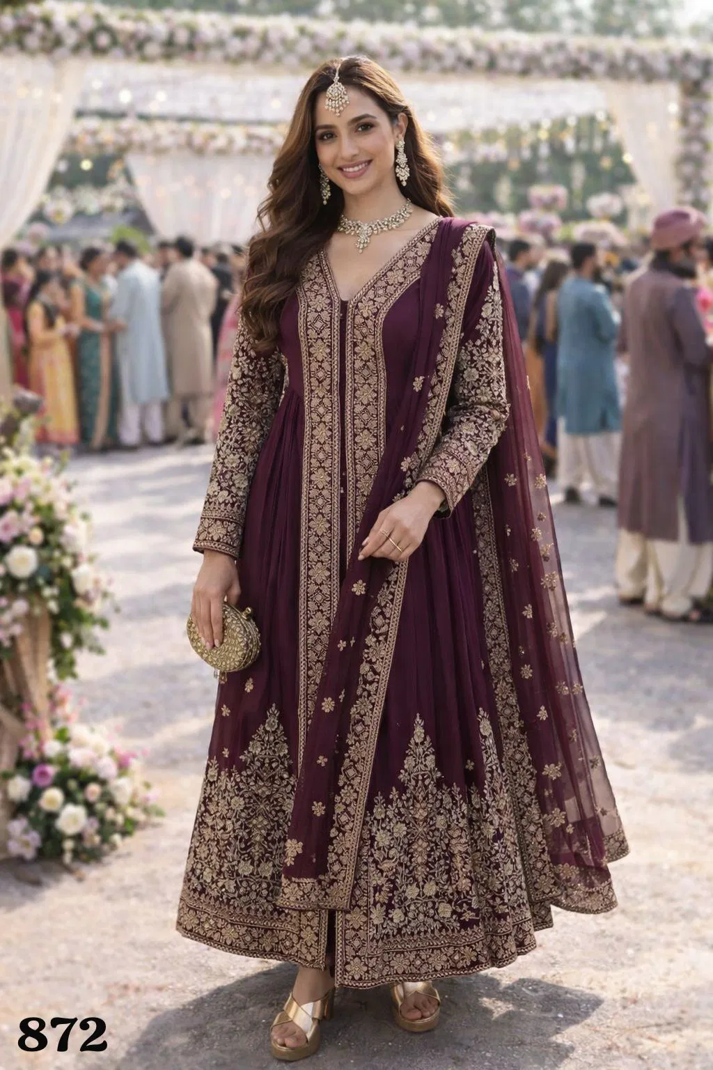 Mrudangi Suhani Real Chinon Embroidered Readymade Dress