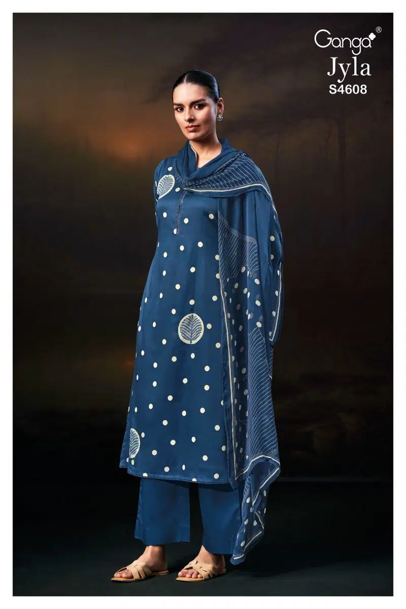 Ganga Jyla S 4608 Cotton Satin Printed Salwar Kameez