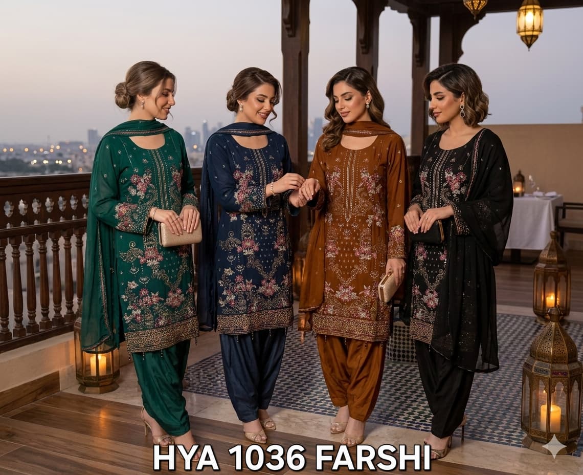 FM 1036 Farshi Print Georgette Top With Bottom And Dupatta
