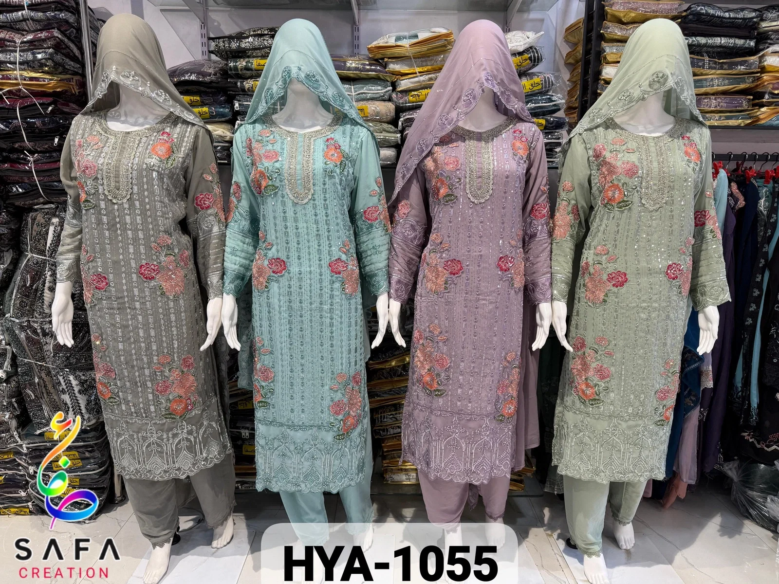 FM HYA 1055 Georgette Readymade Kurti With Pent Dupatta