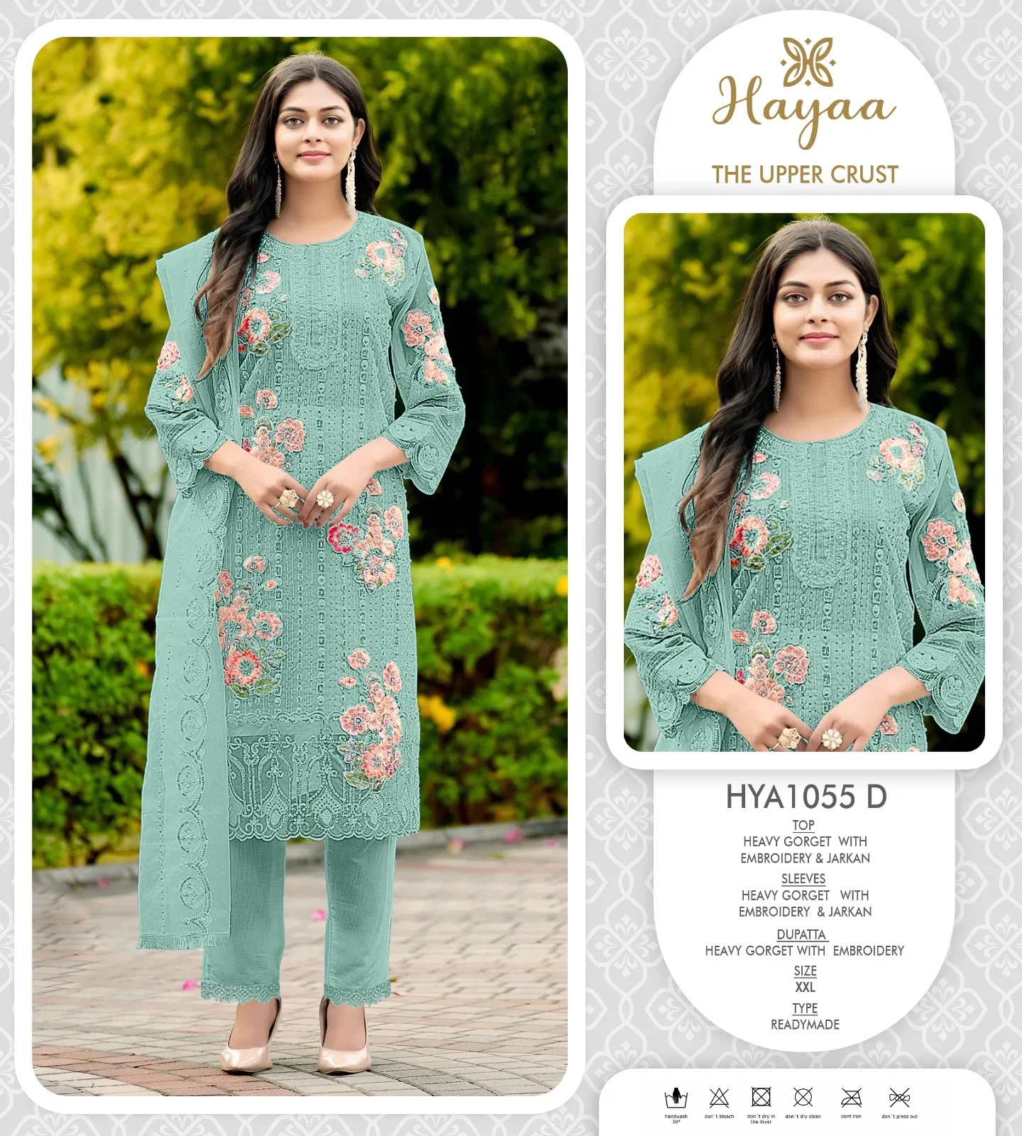 FM HYA 1055 Georgette Readymade Kurti With Pent Dupatta