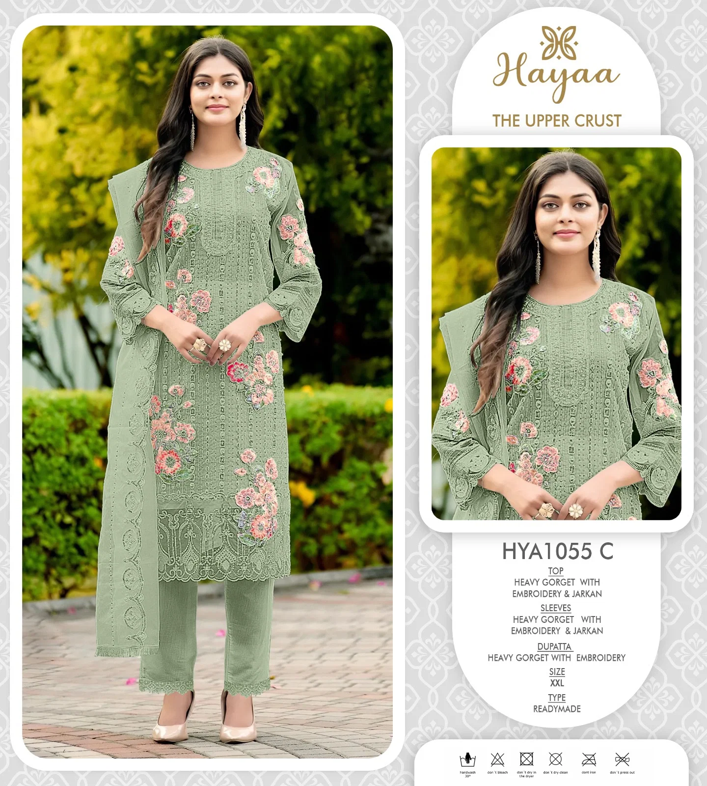 FM HYA 1055 Georgette Readymade Kurti With Pent Dupatta