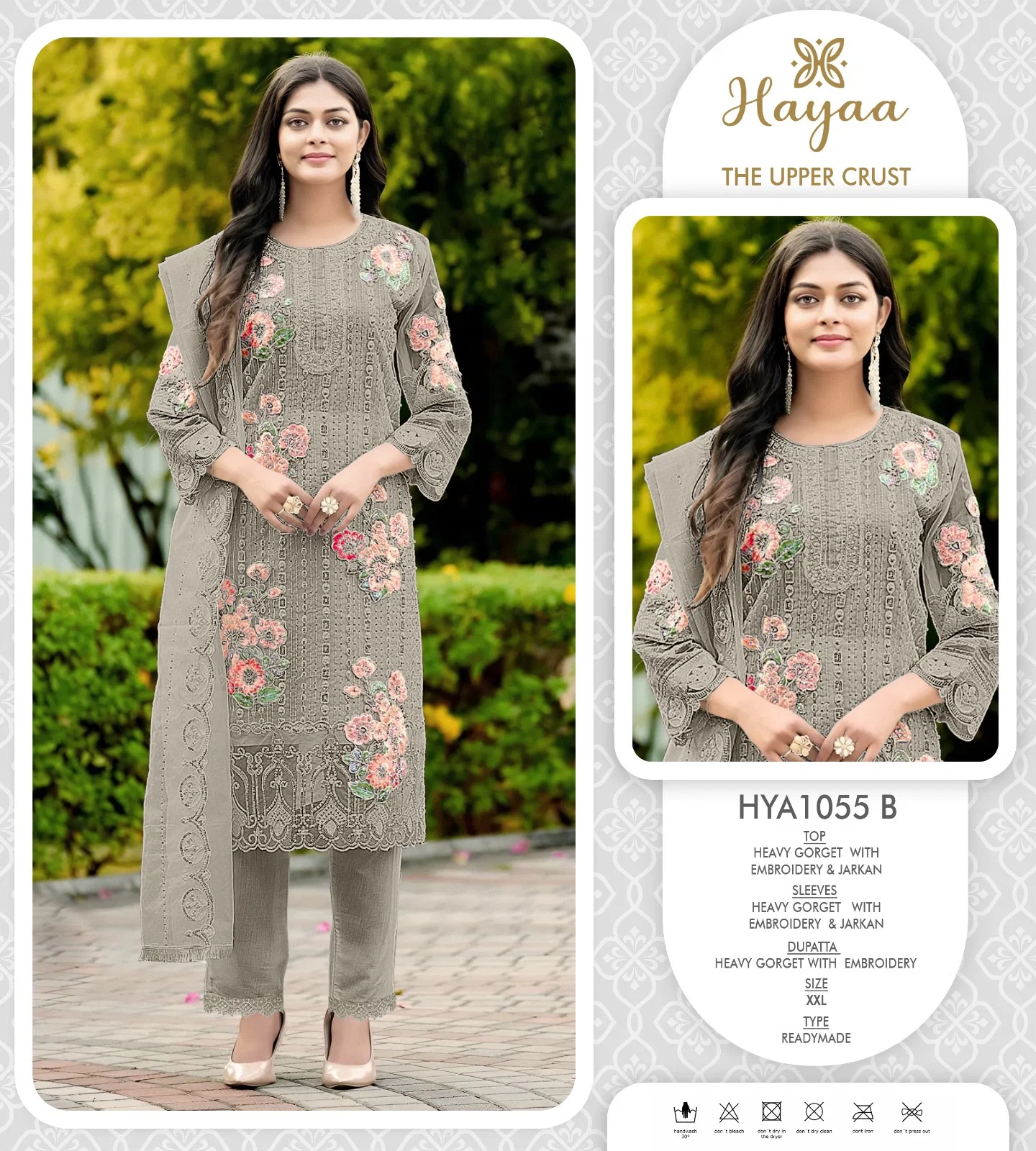 FM HYA 1055 Georgette Readymade Kurti With Pent Dupatta