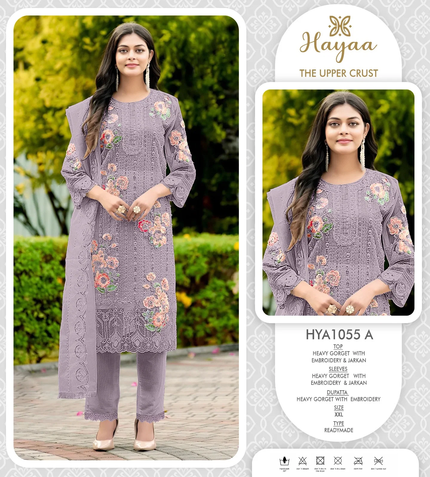 FM HYA 1055 Georgette Readymade Kurti With Pent Dupatta