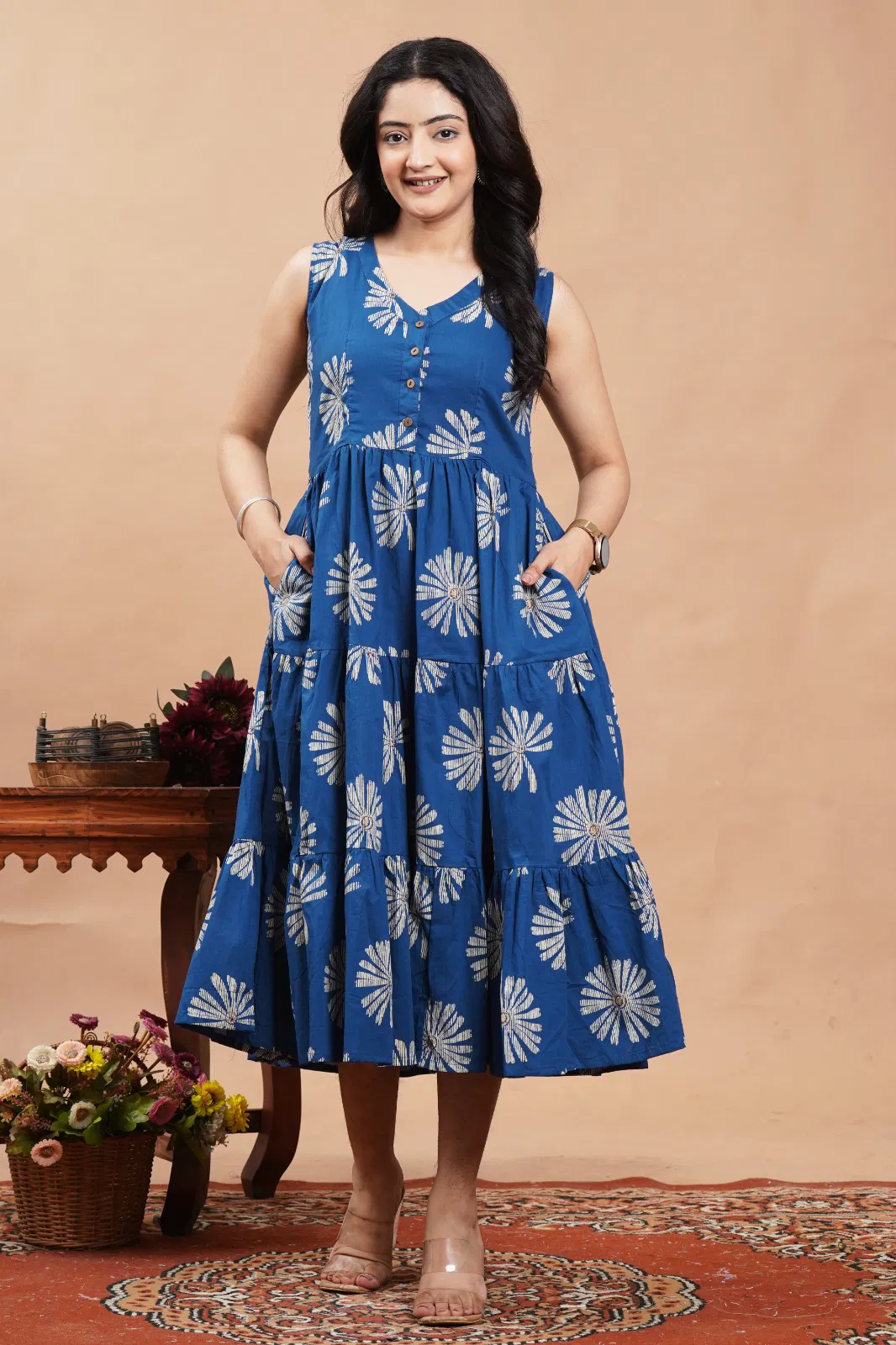 Naisha K 757 Printed Sleeveless Tunics One Piece Collection