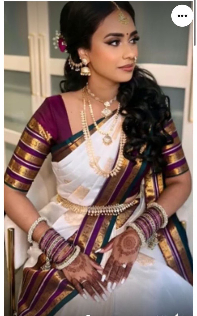 Aab Swet Soft Art Silk Jacquard Border Saree