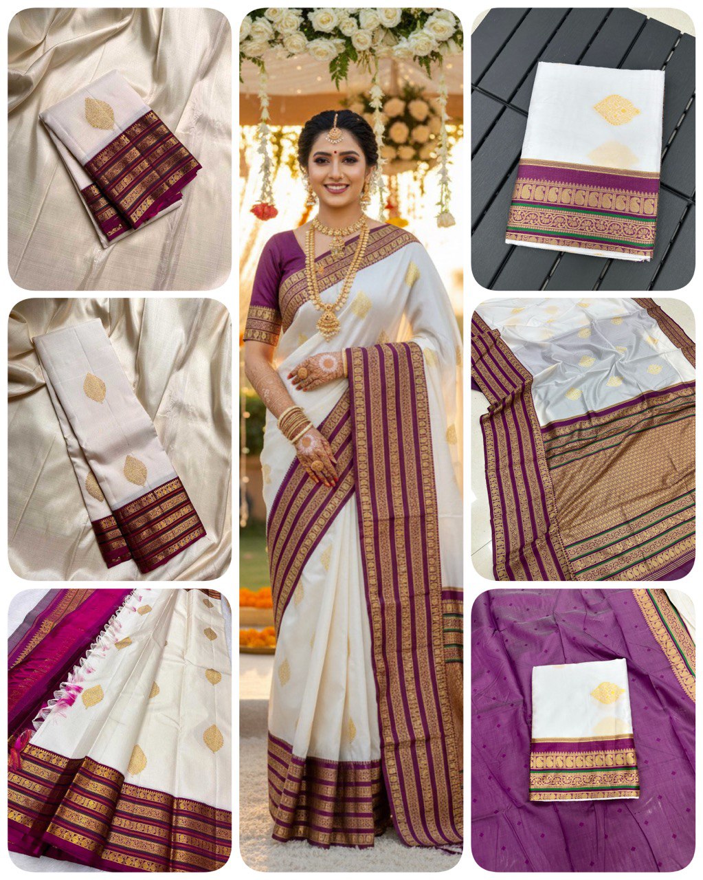 Aab Swet Soft Art Silk Jacquard Border Saree