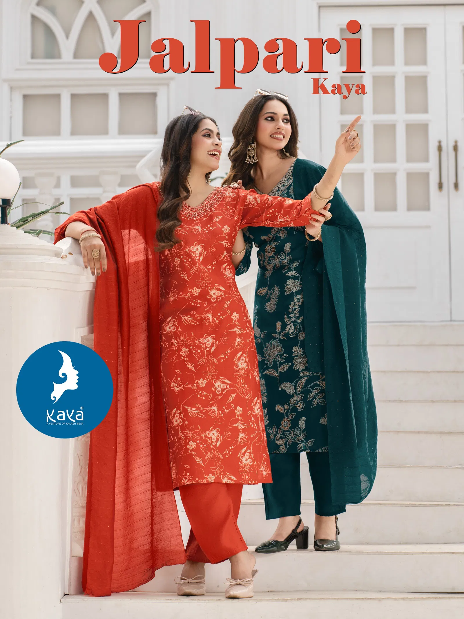 Kaya Jalpari Vartican Printed Kurti With Bottom Dupatta