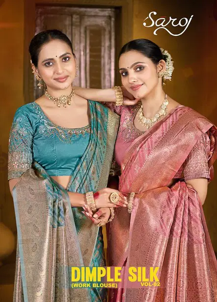 Saroj Dimple Silk Vol 2 Satin Silk Saree Wedding Wear Saree Collection