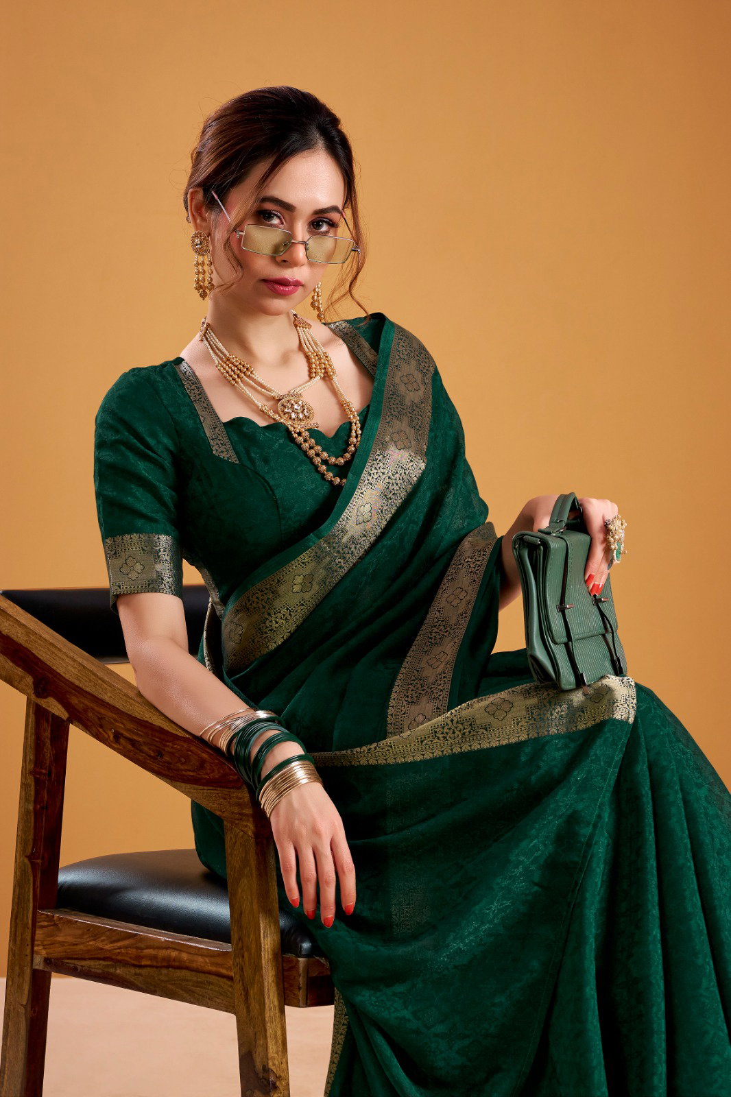 Lekha YF 7911 Poly Shimmer Zari Weaving Saree Collection