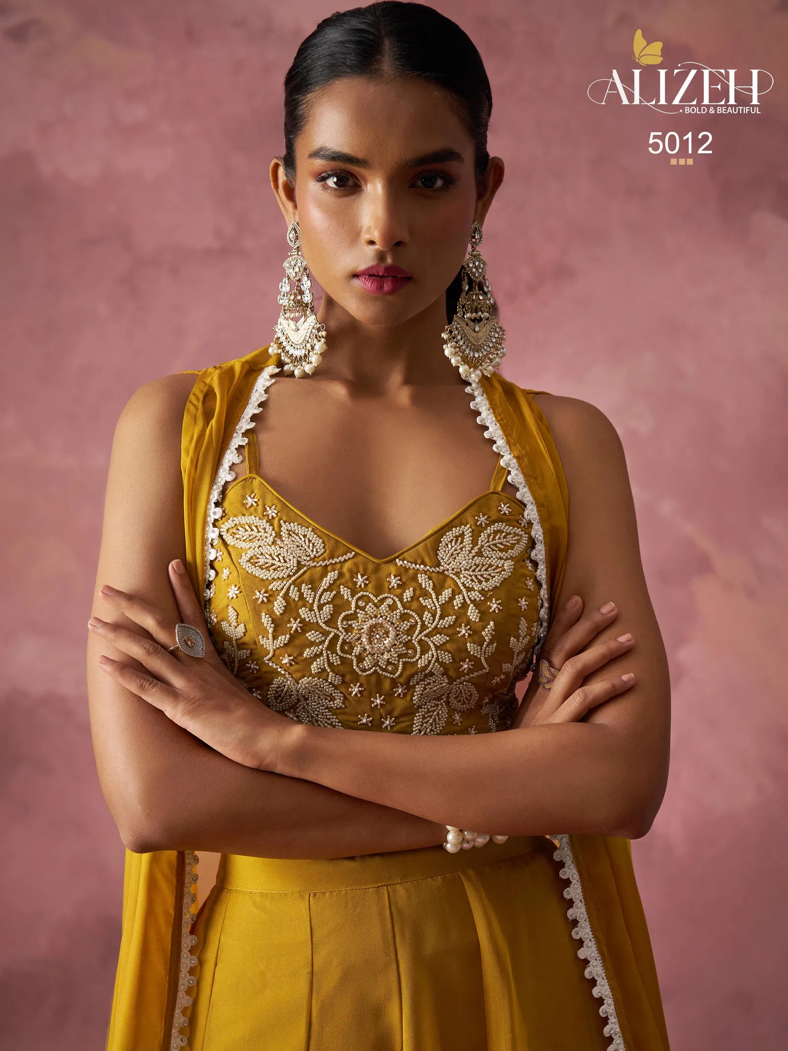 Alizeh 5012 Georgette Designer Blouse Sharara And Shrug Collection