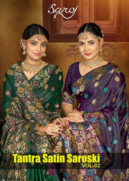 Saroj Tantra Satin Saroski Vol 2 Satin Silk Wedding Wear Saree Collection