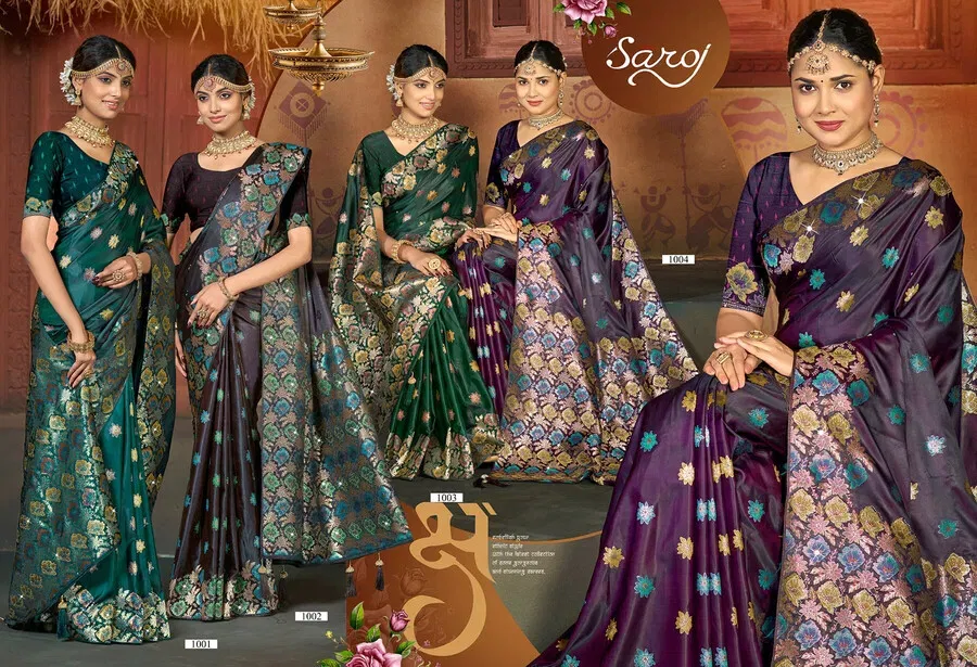Saroj Tantra Satin Saroski Vol 2 Satin Silk Wedding Wear Saree Collection