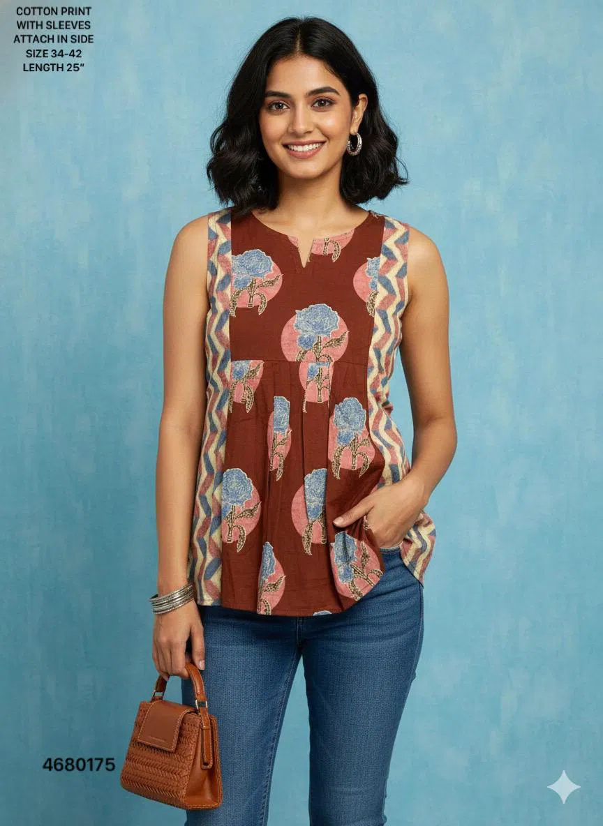 Naisha K 758 Cotton Printed Fancy Short Kurti Collection