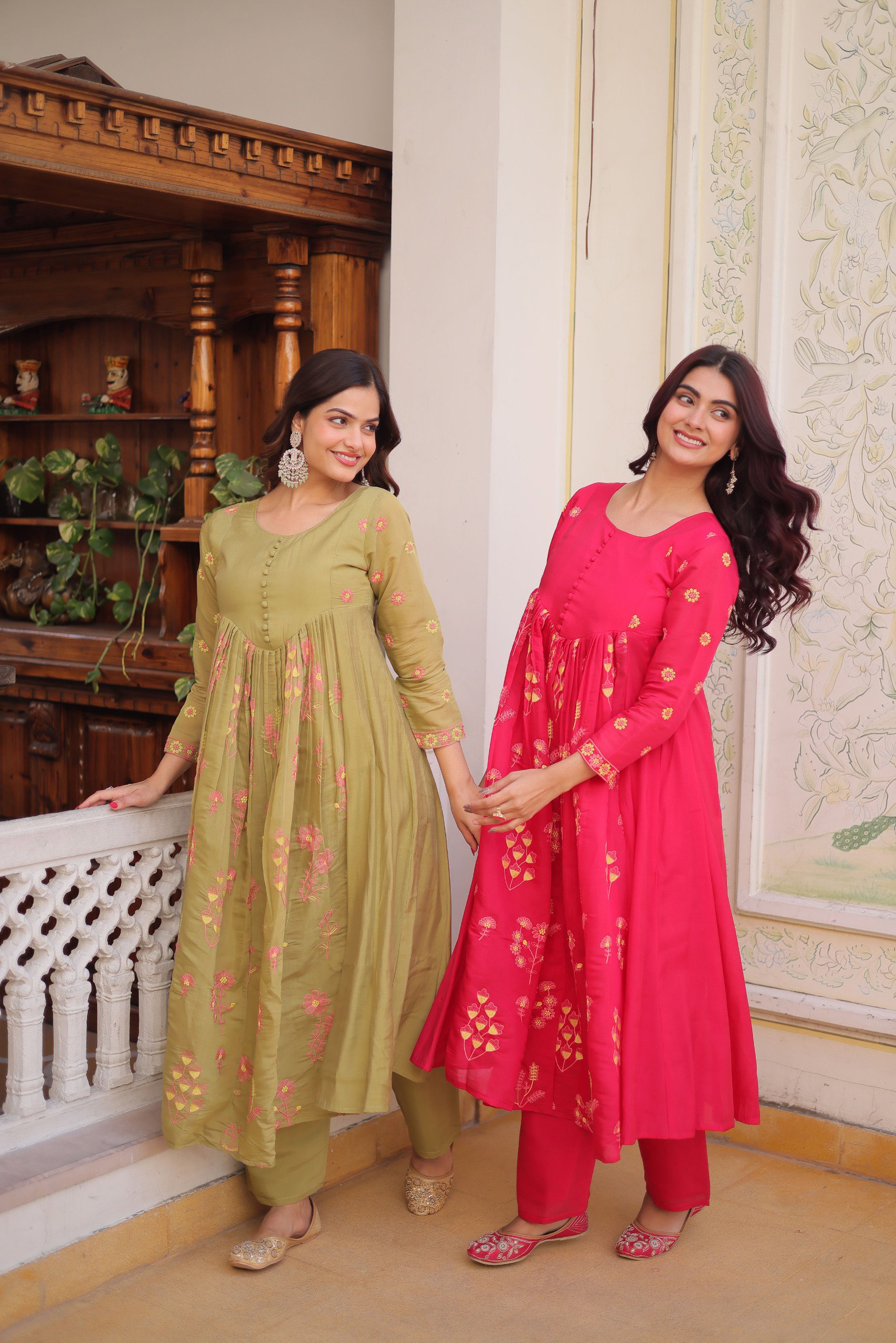 Lekha KA 1238 Mal Chanderi Embroidery Kurti With Pant