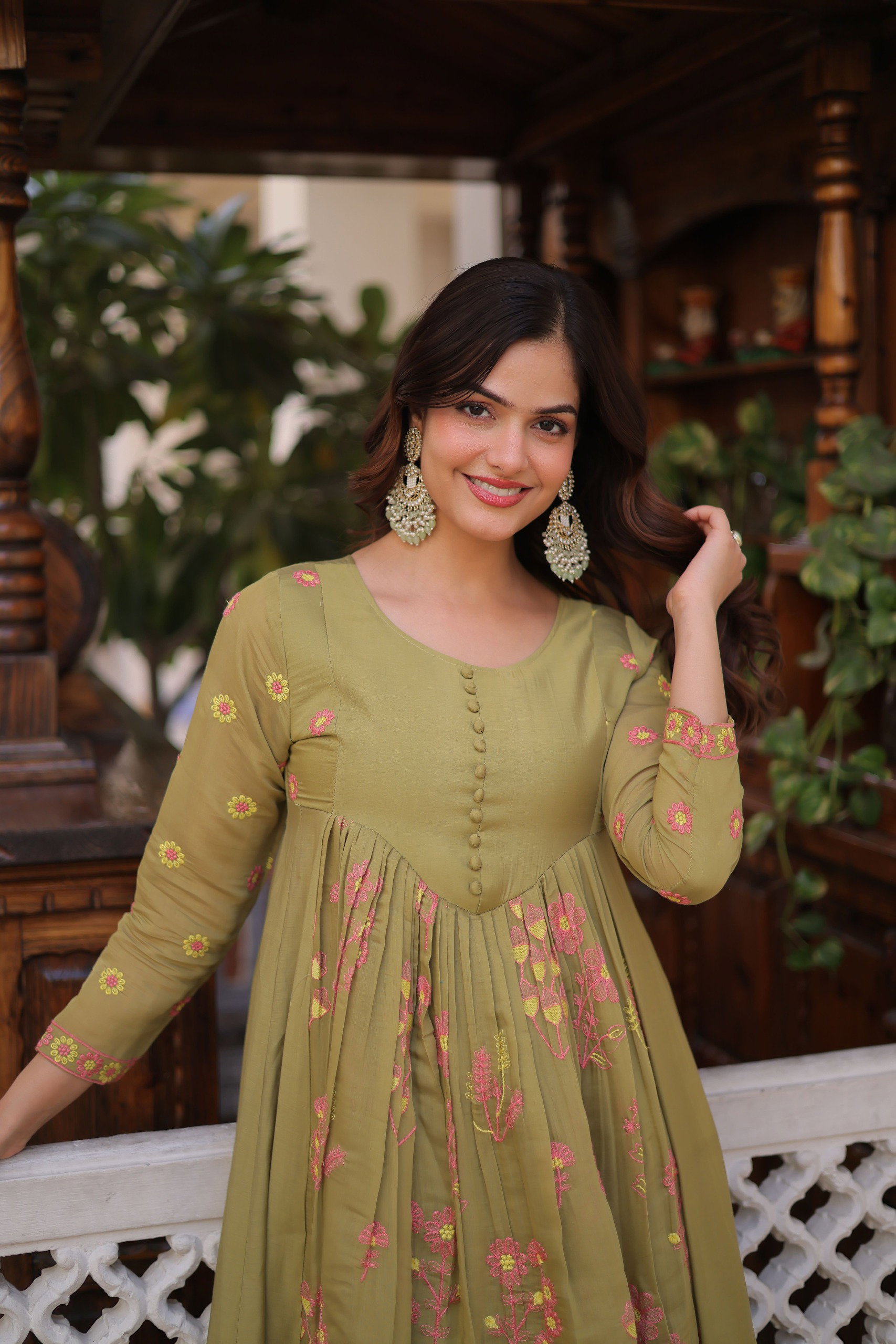 Lekha KA 1238 Mal Chanderi Embroidery Kurti With Pant