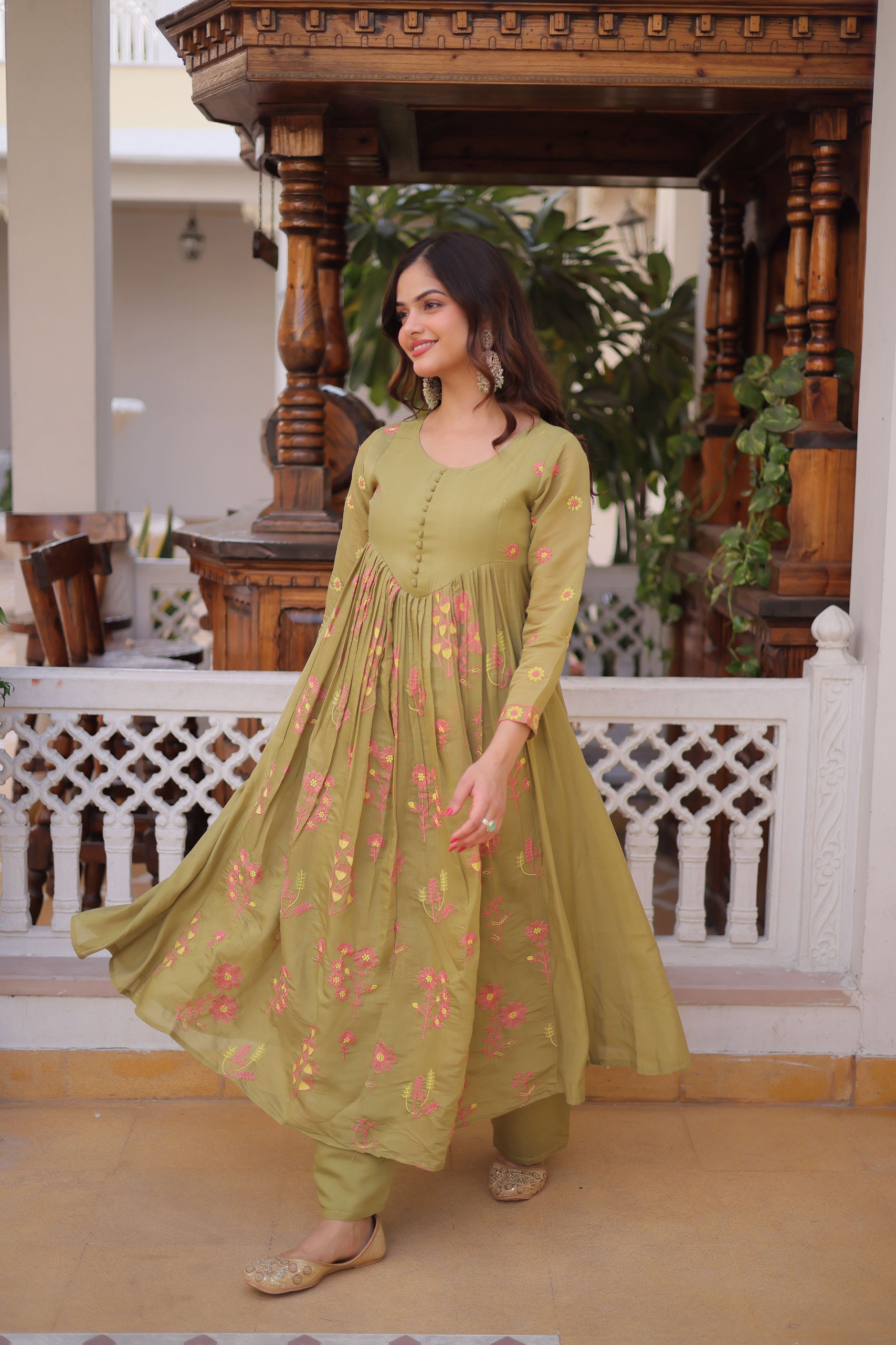 Lekha KA 1238 Mal Chanderi Embroidery Kurti With Pant