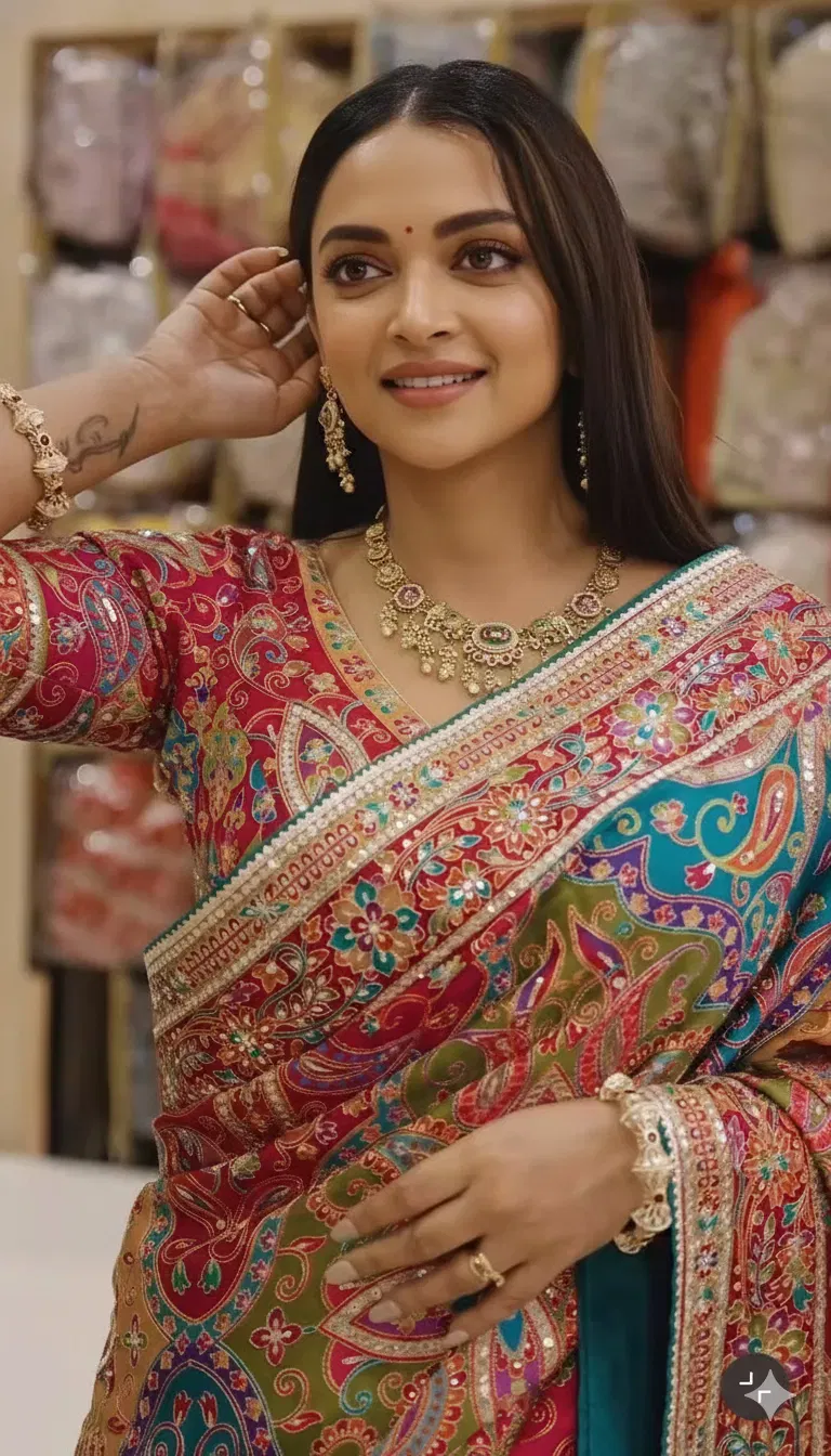 St D No 87 Soft Chinon Silk Digital Printed Premium Saree Collection