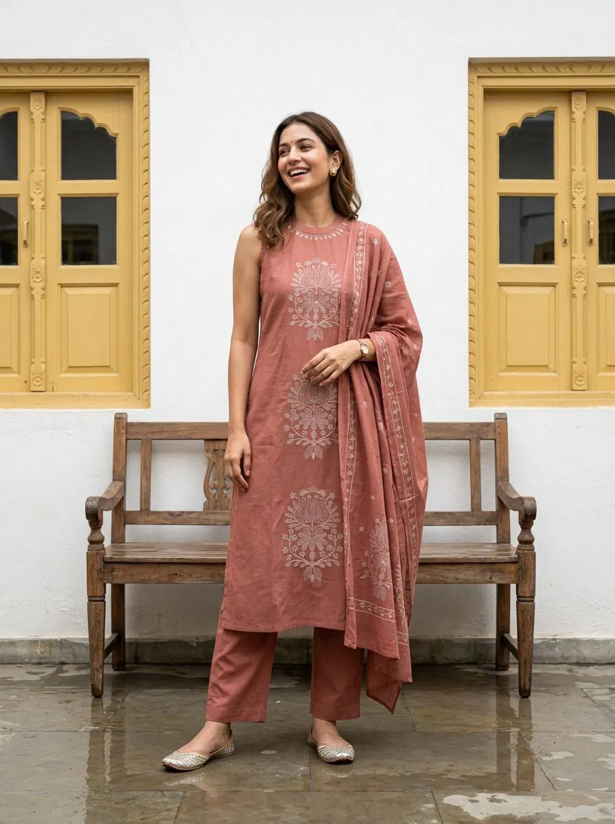 Naisha K 761 Cotton Flex Sleeveless Designer Suit Collection