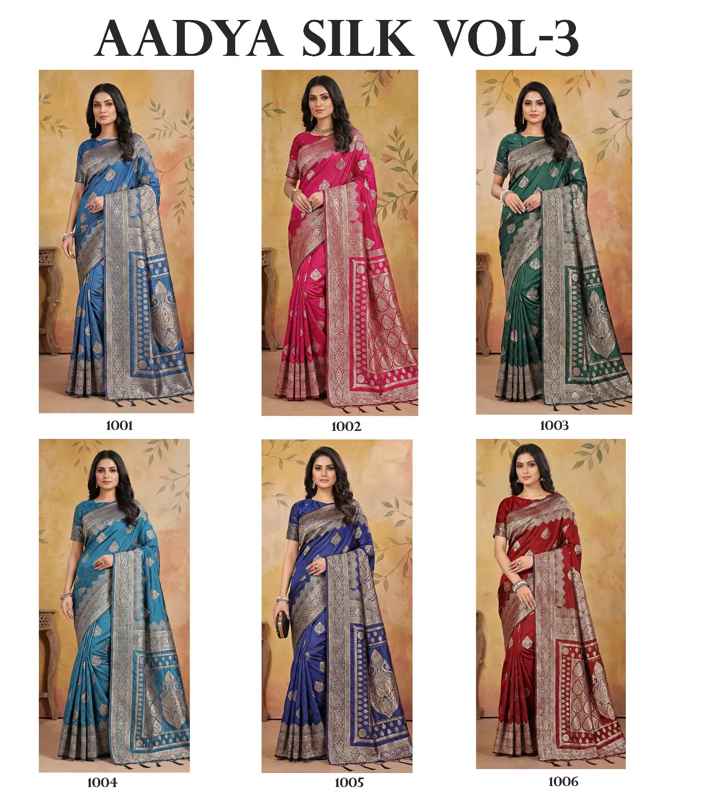 Ast Aadya Silk Vol 3 Silk Blend Wedding Wear Saree Collection