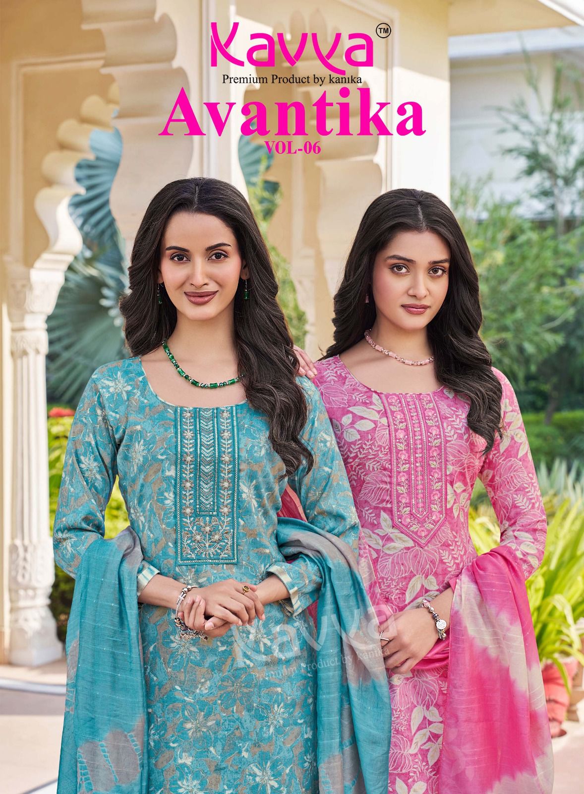 Kavya Avantika Vol 6 Capsule Foil Print With Embroidery Neck Work Kurti Bottom With Dupatta