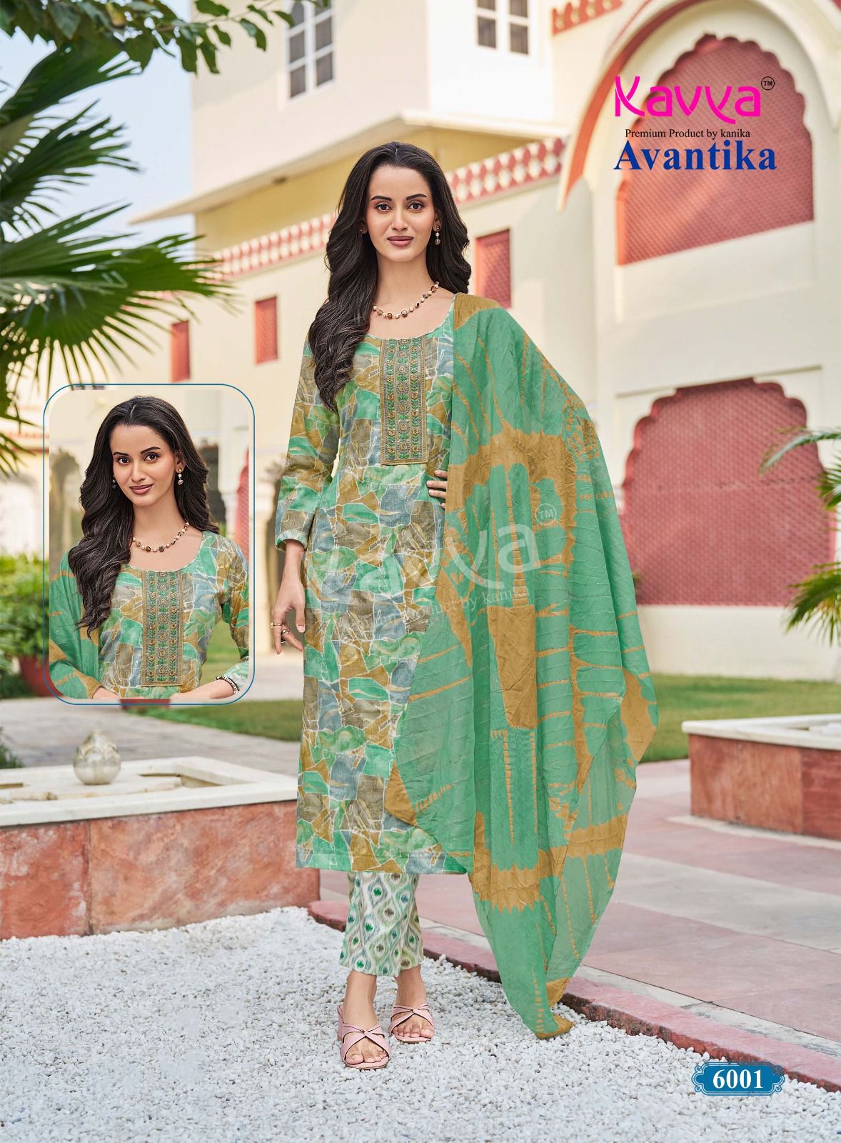 Kavya Avantika Vol 6 Capsule Foil Print With Embroidery Neck Work Kurti Bottom With Dupatta