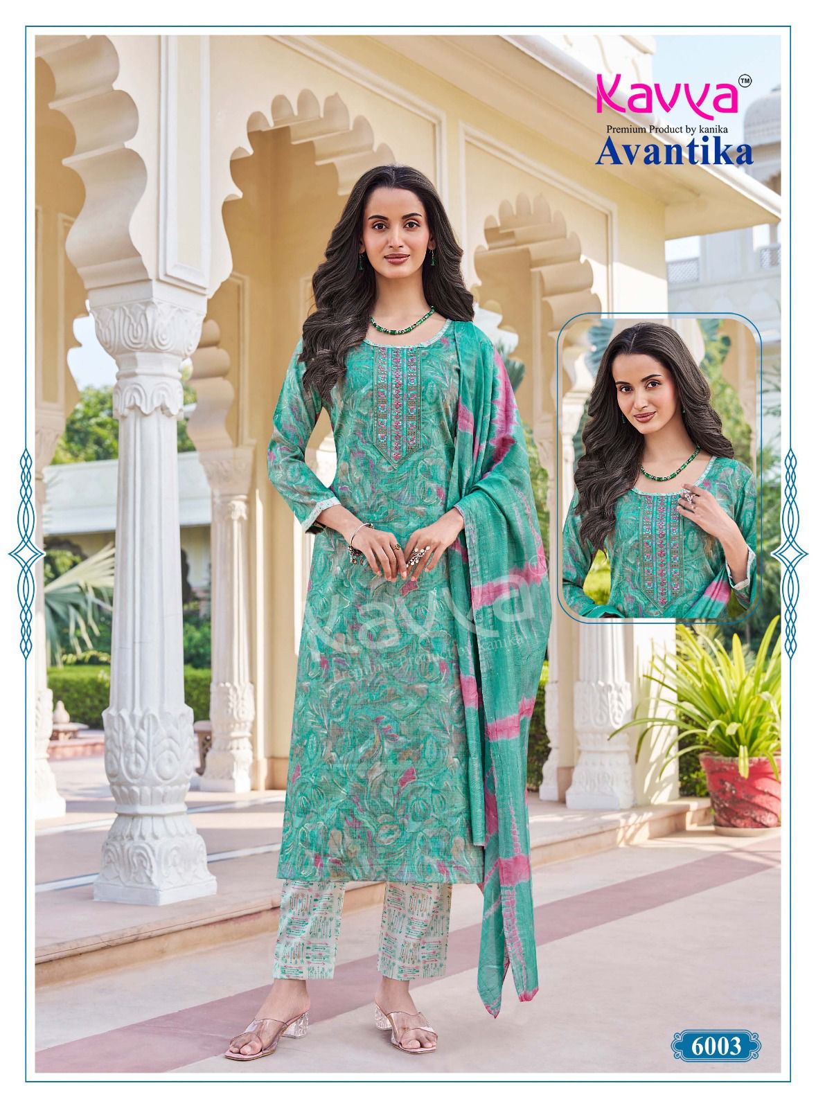Kavya Avantika Vol 6 Capsule Foil Print With Embroidery Neck Work Kurti Bottom With Dupatta