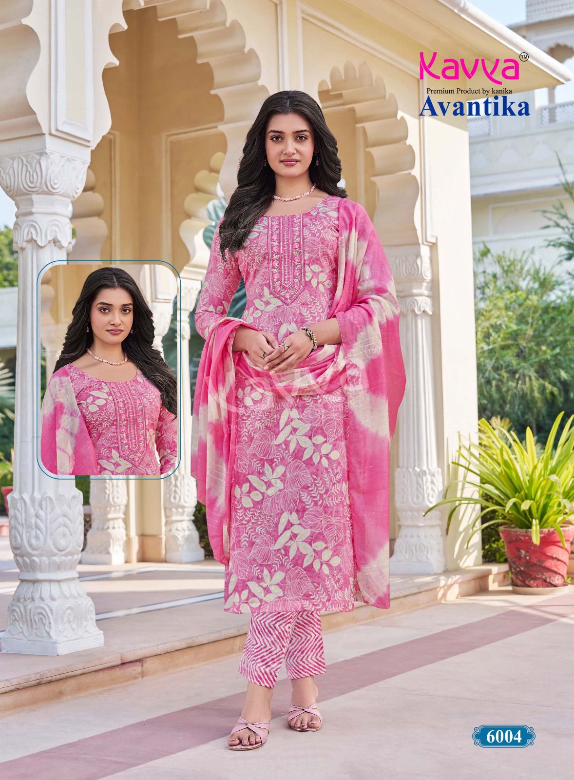 Kavya Avantika Vol 6 Capsule Foil Print With Embroidery Neck Work Kurti Bottom With Dupatta