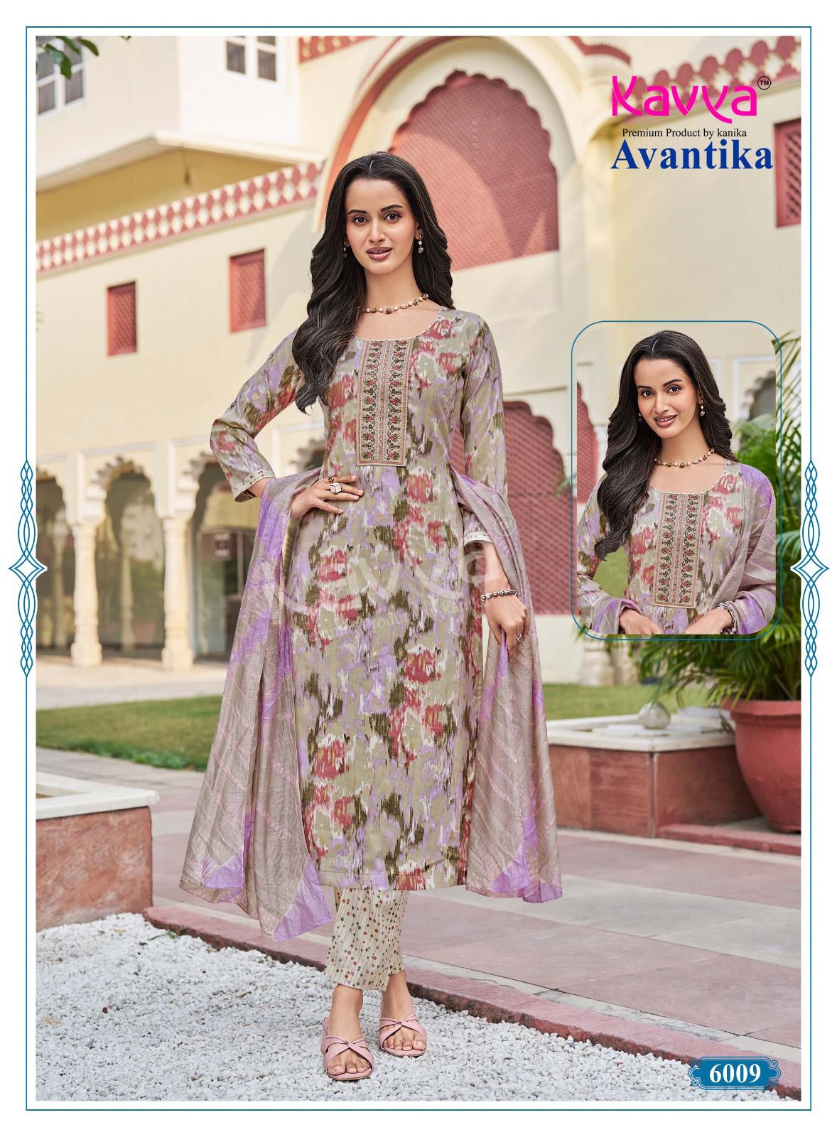 Kavya Avantika Vol 6 Capsule Foil Print With Embroidery Neck Work Kurti Bottom With Dupatta