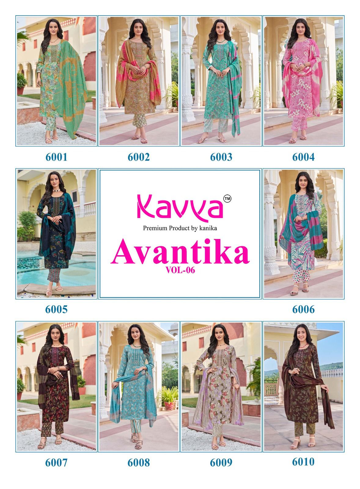 Kavya Avantika Vol 6 Capsule Foil Print With Embroidery Neck Work Kurti Bottom With Dupatta