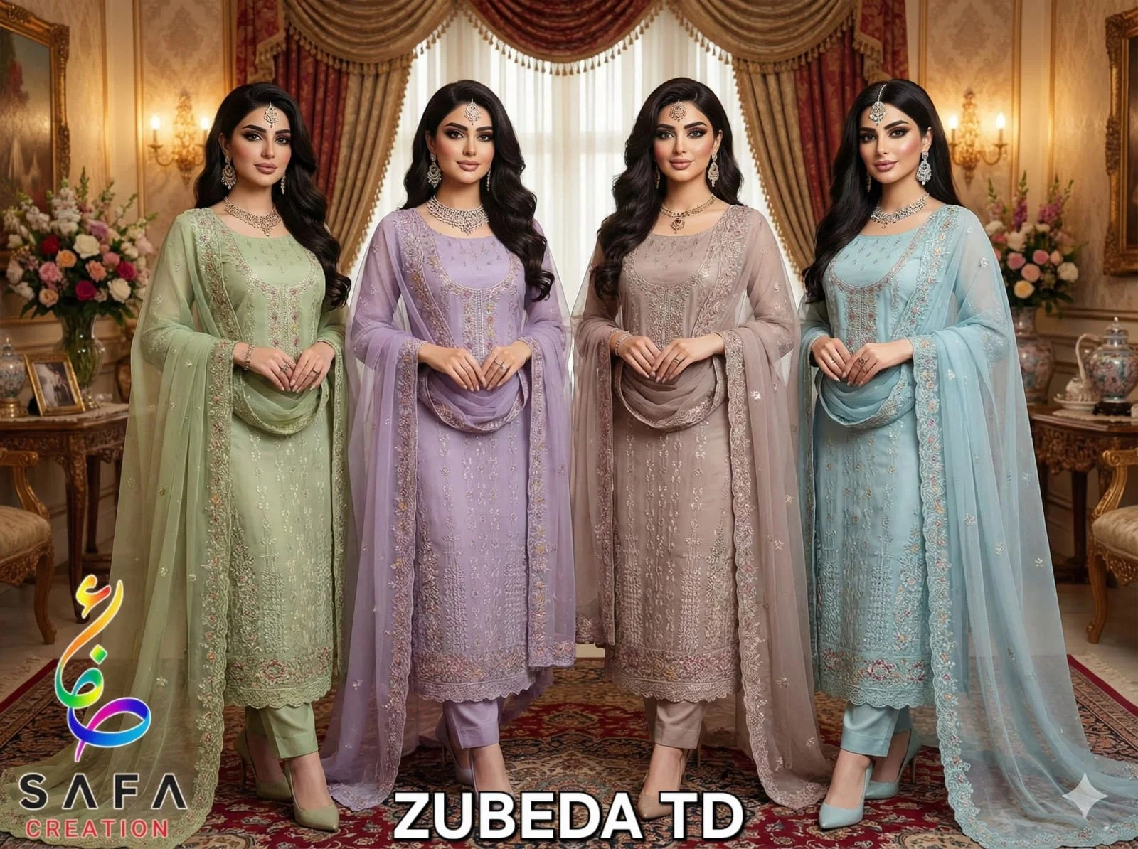 FM Zubeda TD Tabi Silk Salwar Kameez And Dupatta