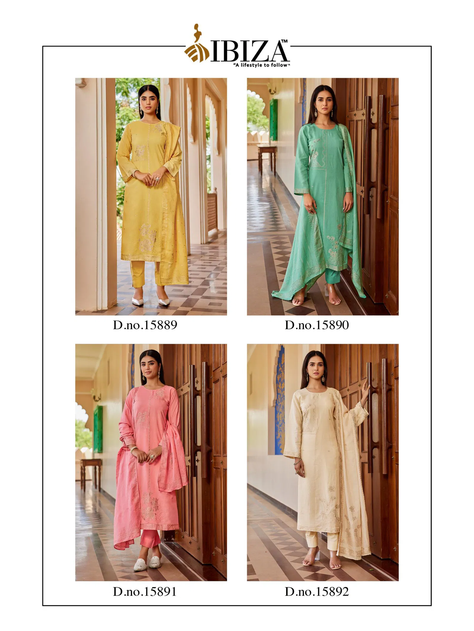 Ibiza Khanak Mul Chanderi Jacquard Handworked Salwar Kameez