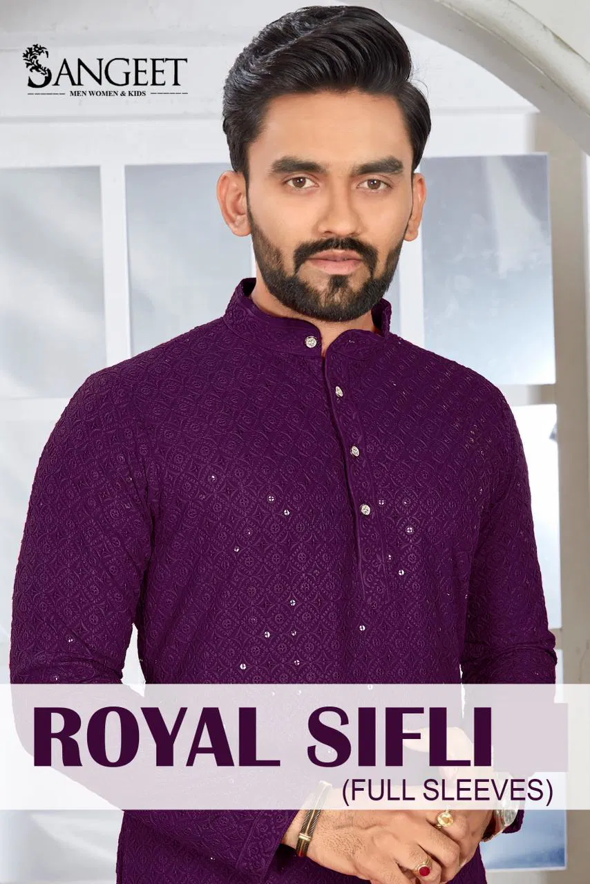 Sangeet Royal Sifli Full Sleeves Rayon Sequence Work Long Kurta Collection
