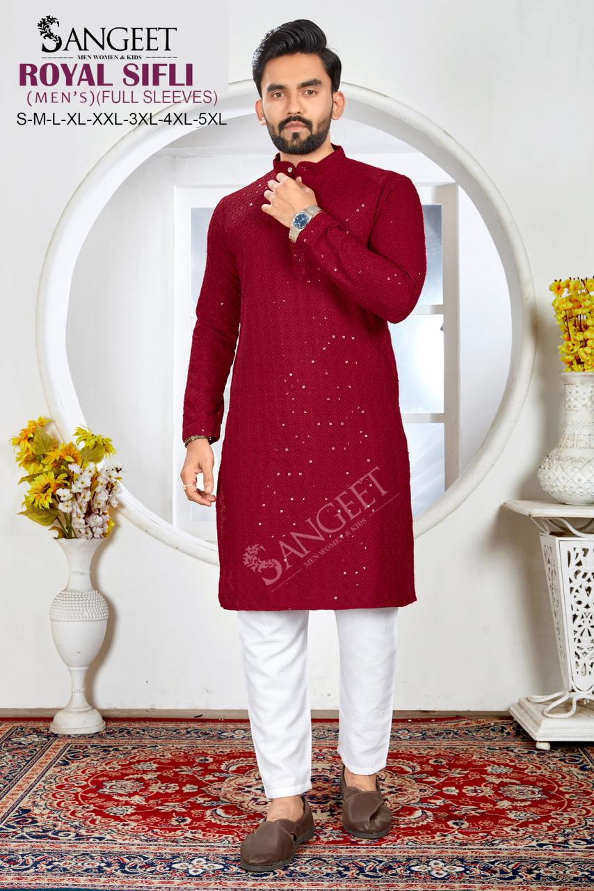 Sangeet Royal Sifli Full Sleeves Rayon Sequence Work Long Kurta Collection