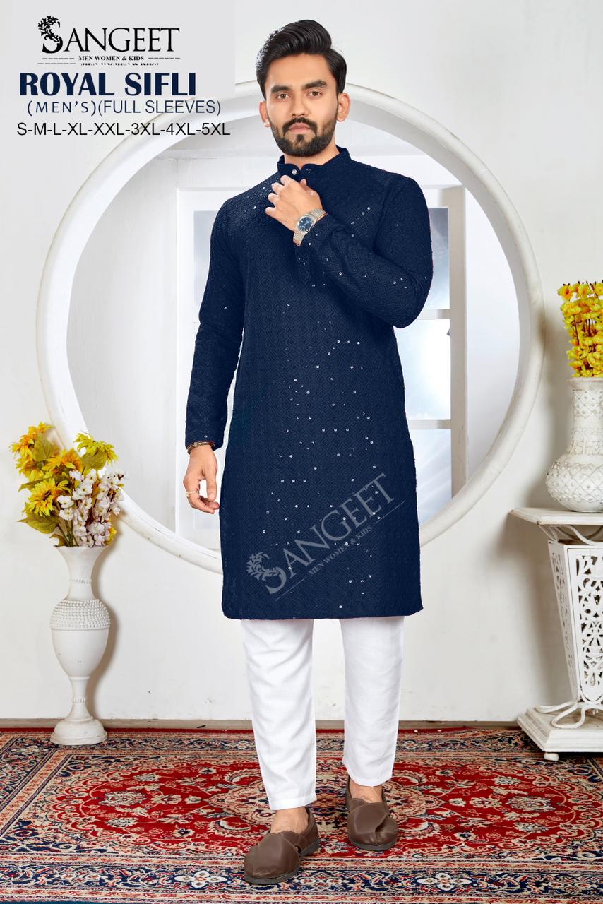 Sangeet Royal Sifli Full Sleeves Rayon Sequence Work Long Kurta Collection