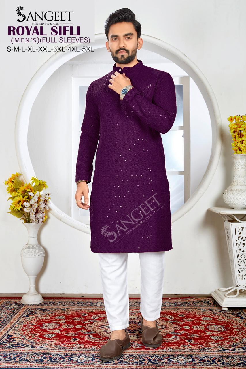 Sangeet Royal Sifli Full Sleeves Rayon Sequence Work Long Kurta Collection