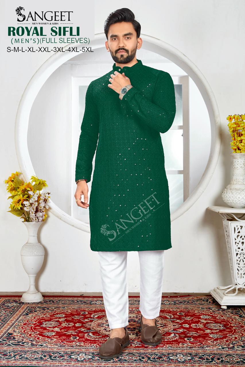 Sangeet Royal Sifli Full Sleeves Rayon Sequence Work Long Kurta Collection