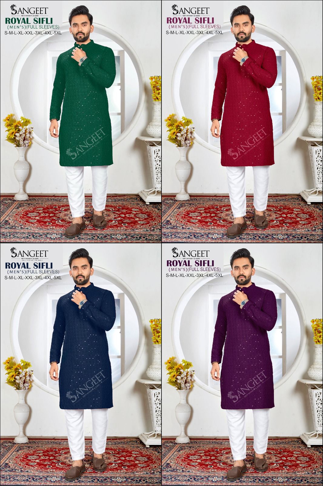 Sangeet Royal Sifli Full Sleeves Rayon Sequence Work Long Kurta Collection