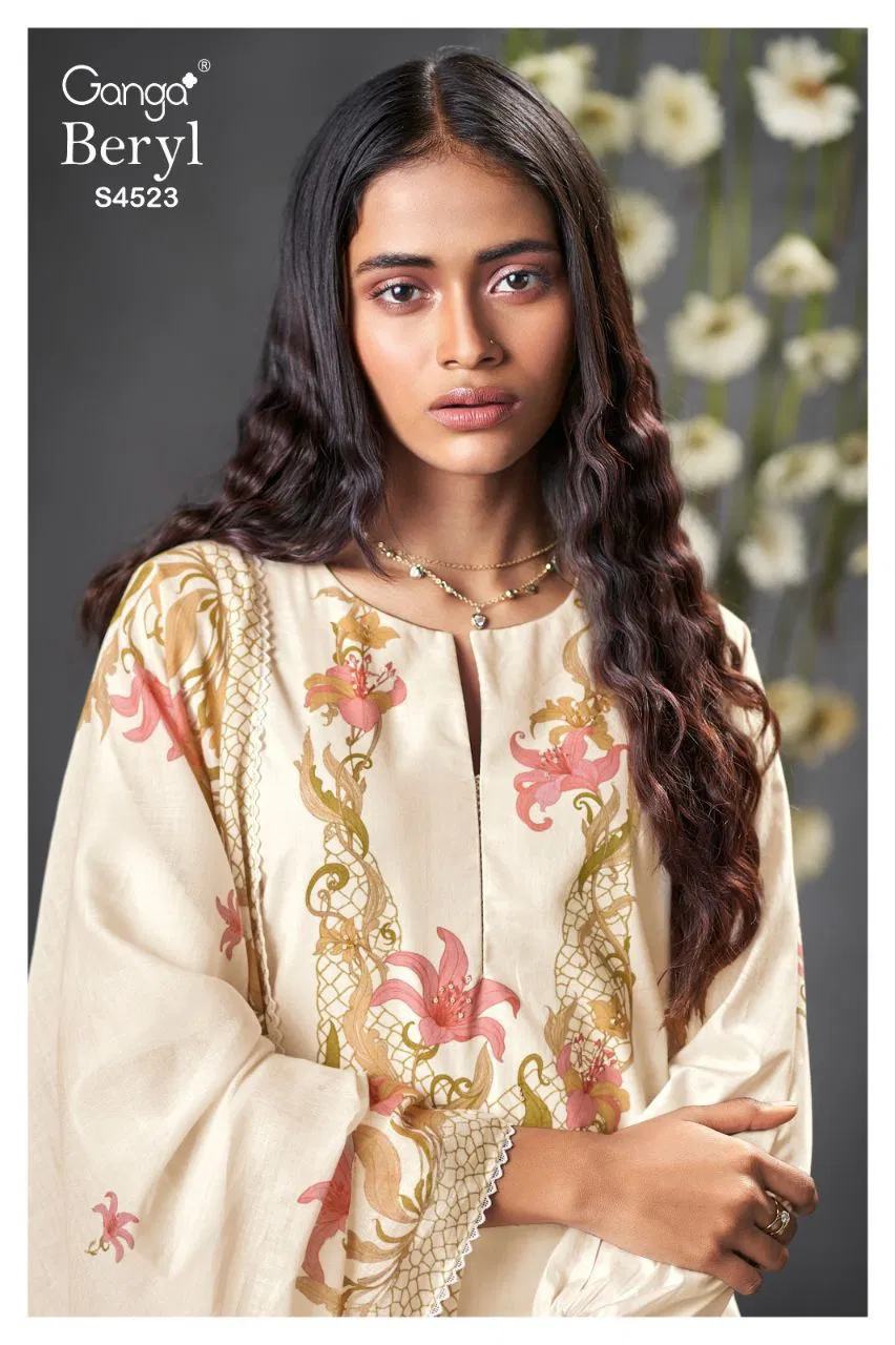 Ganga Beryl S 4523 Cotton Printed With Embroiderd Salwar Kameez