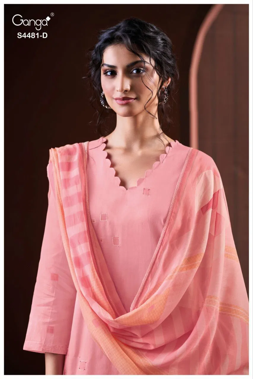 Ganga Cruzie S 4481 Cotton Printed With Handworked Salawar Kameez