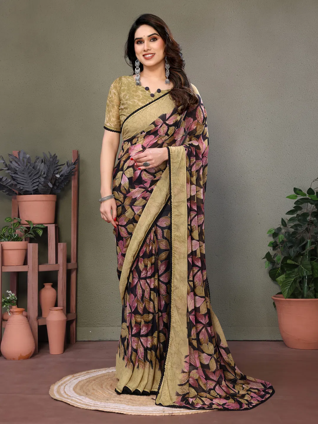 Aarti 2 Chiffon Flower Printed Fancy Saree Collection