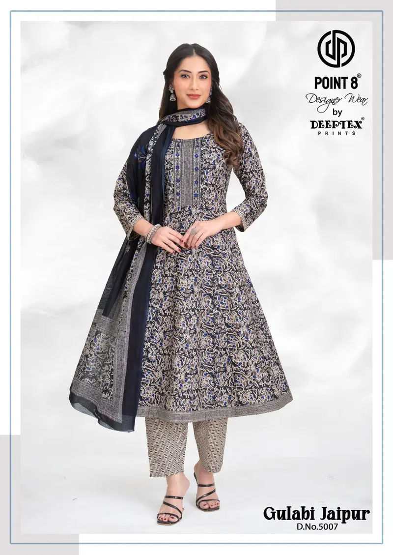 Deeptex Gulabi Jaipur Vol 5 Readymade Anarkali Style Kurti Pant With Dupatta