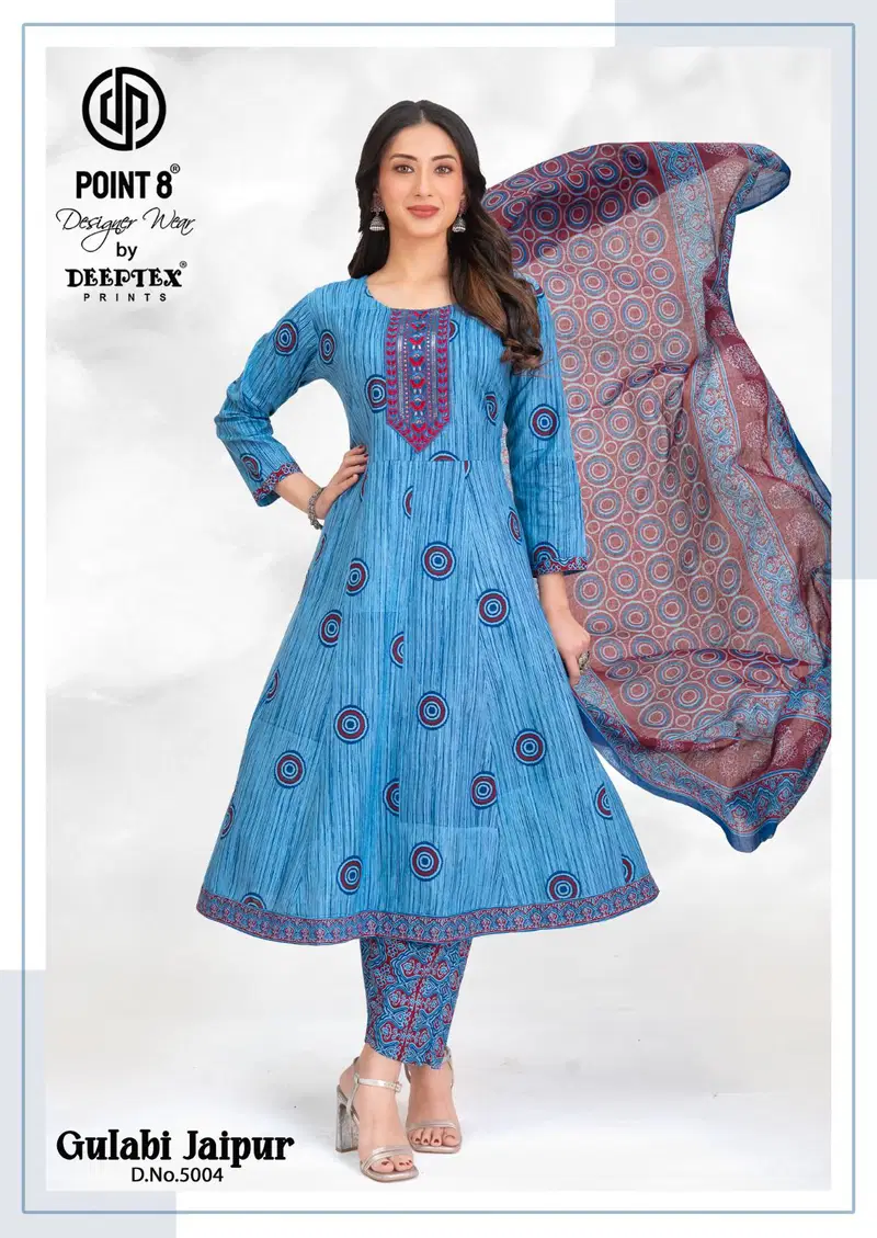 Deeptex Gulabi Jaipur Vol 5 Readymade Anarkali Style Kurti Pant With Dupatta