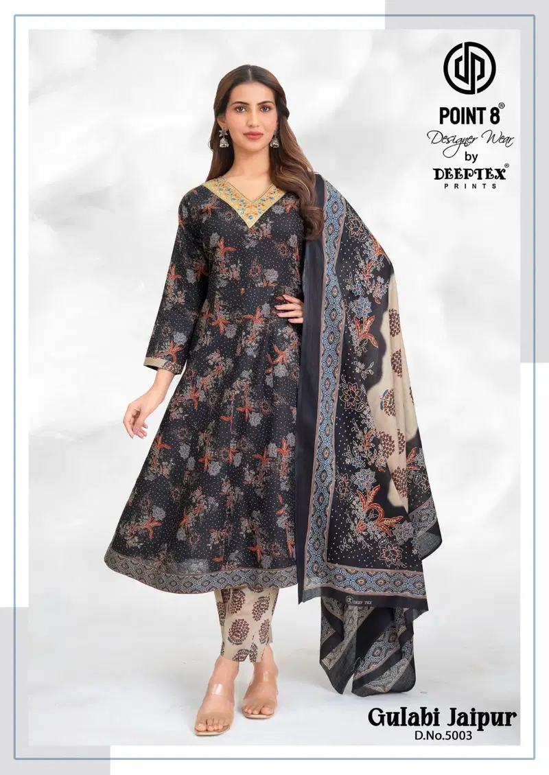 Deeptex Gulabi Jaipur Vol 5 Readymade Anarkali Style Kurti Pant With Dupatta