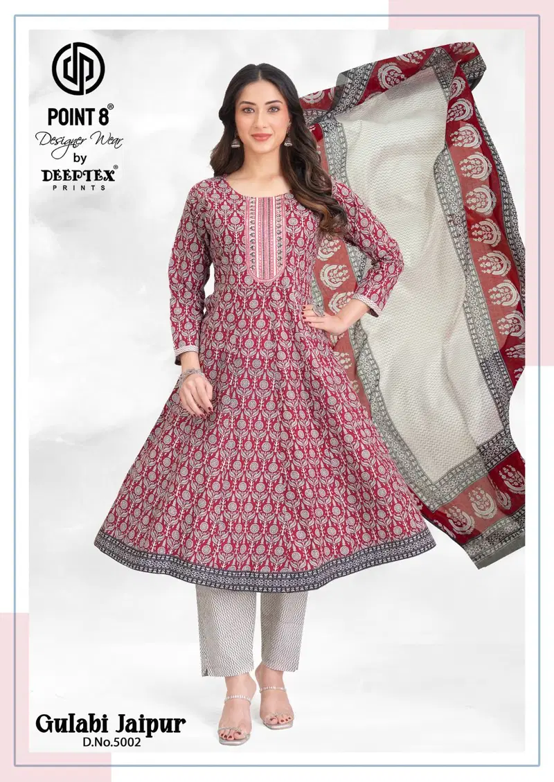 Deeptex Gulabi Jaipur Vol 5 Readymade Anarkali Style Kurti Pant With Dupatta