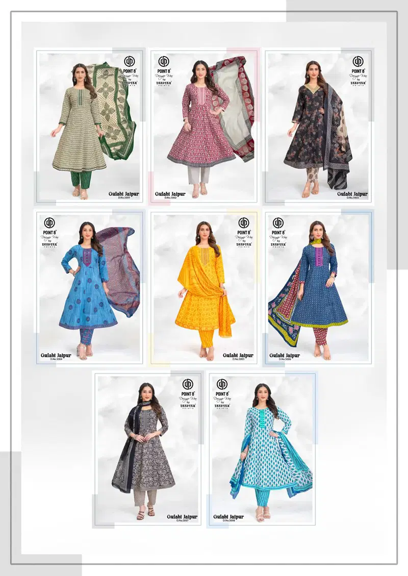 Deeptex Gulabi Jaipur Vol 5 Readymade Anarkali Style Kurti Pant With Dupatta