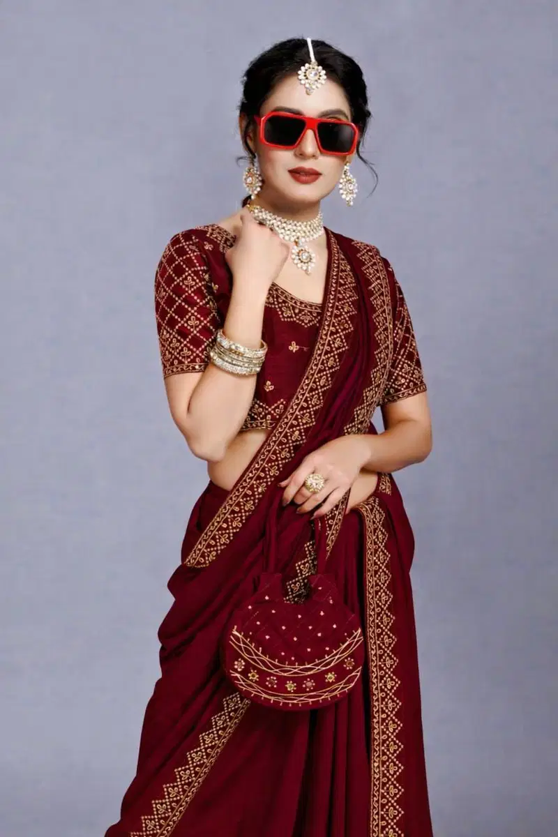 Dream Crushers Vivan Mg Art Silk Embroidered Saree Collection