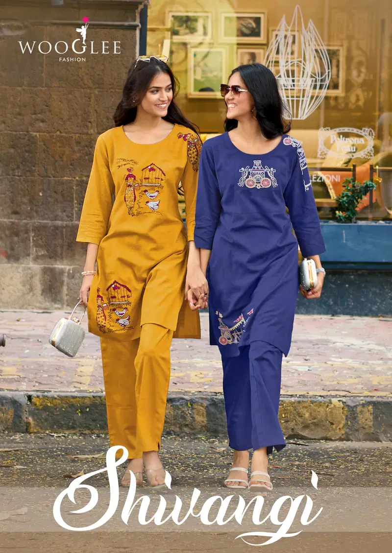 Wooglee Shivangi Cotton Flex Thread Worked Co Ord Set Collection