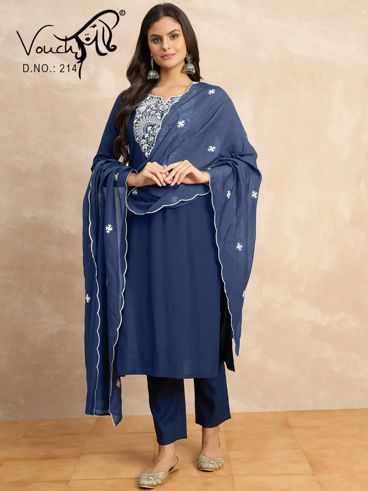 Vouch 213 To 216 Roman Silk With Embroidered Salwar Kameez Collection